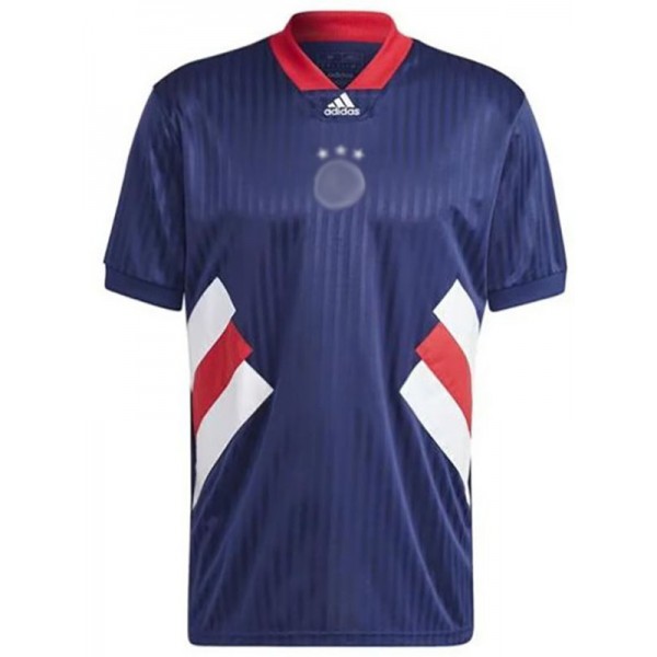 Ajx football icon jersey pre-match training soccer jersey men's navy uniform sportswear football top shirt 2023-2024